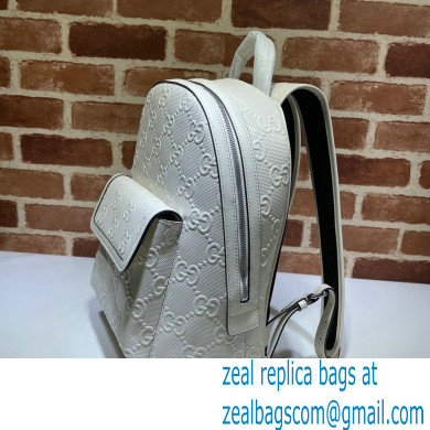 Gucci GG Embossed Backpack Bag 658579 White 2021