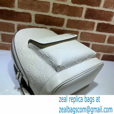 Gucci GG Embossed Backpack Bag 658579 White 2021