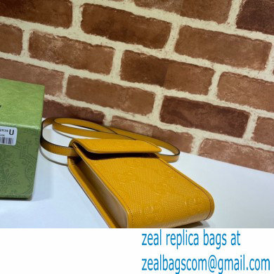Gucci GG Embossed Mini Bag 625571 Yellow 2021