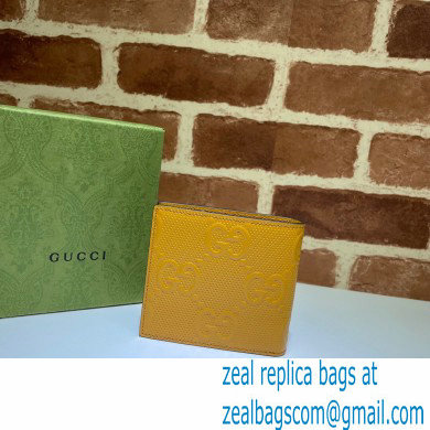 Gucci GG Embossed Wallet 625562 Yellow 2021 - Click Image to Close