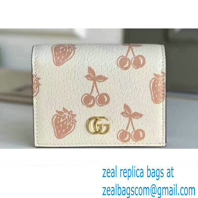 Gucci GG Marmont Berry Card Case Wallet 456126 Leather White 2021 - Click Image to Close