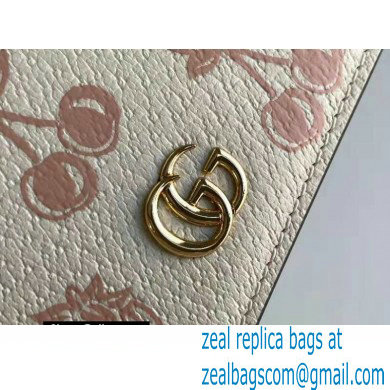 Gucci GG Marmont Berry Card Case Wallet 456126 Leather White 2021