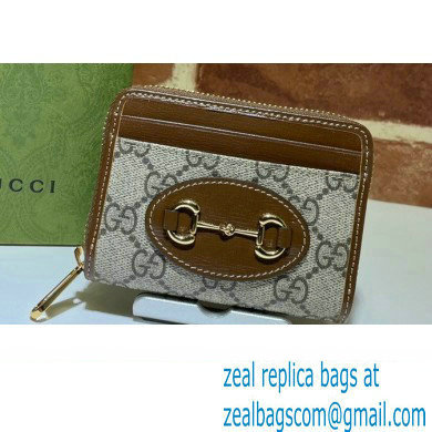 Gucci Horsebit 1955 Card Case 658549 GG Supreme Canvas Coffee 2021