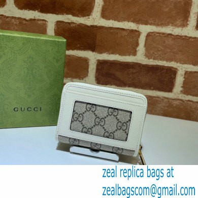 Gucci Horsebit 1955 Card Case 658549 GG Supreme Canvas White 2021