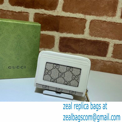 Gucci Horsebit 1955 Card Case 658549 GG Supreme Canvas White 2021 - Click Image to Close