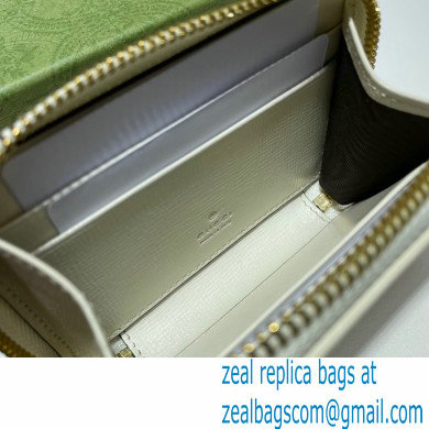 Gucci Horsebit 1955 Card Case 658549 GG Supreme Canvas White 2021 - Click Image to Close