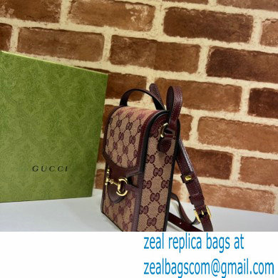 Gucci Horsebit 1955 Mini Bag 625615 GG Canvas Burgundy 2021