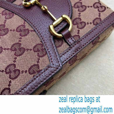 Gucci Horsebit 1955 Mini Bag 625615 GG Canvas Burgundy 2021