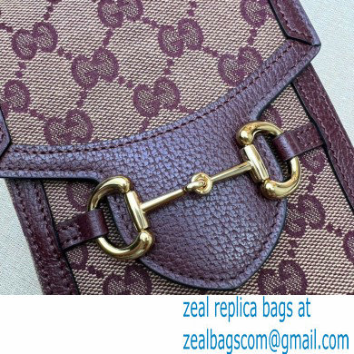 Gucci Horsebit 1955 Mini Bag 625615 GG Canvas Burgundy 2021