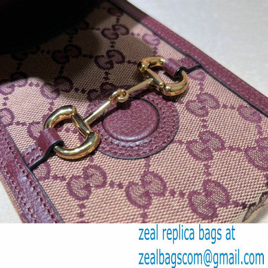 Gucci Horsebit 1955 Mini Bag 625615 GG Canvas Burgundy 2021