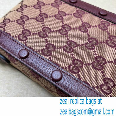 Gucci Horsebit 1955 Mini Bag 625615 GG Canvas Burgundy 2021