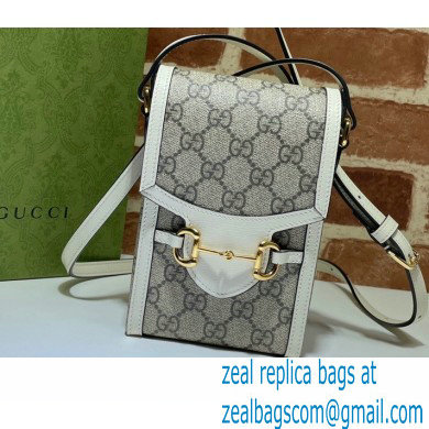 Gucci Horsebit 1955 Mini Bag 625615 GG Canvas White 2021 - Click Image to Close