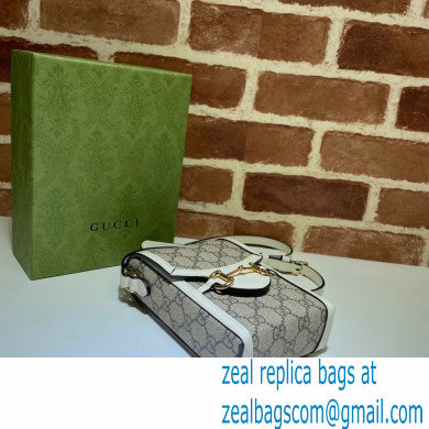 Gucci Horsebit 1955 Mini Bag 625615 GG Canvas White 2021