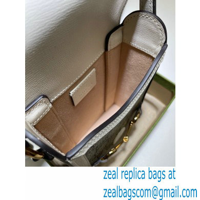 Gucci Horsebit 1955 Mini Bag 625615 GG Canvas White 2021 - Click Image to Close