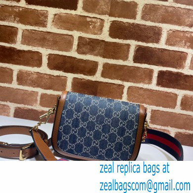 Gucci Horsebit 1955 Mini Shoulder Bag 658574 GG Denim Blue 2021 - Click Image to Close