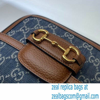 Gucci Horsebit 1955 Mini Shoulder Bag 658574 GG Denim Blue 2021