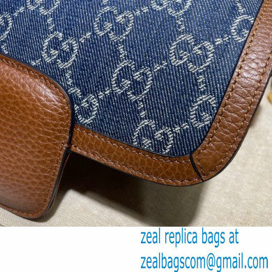 Gucci Horsebit 1955 Mini Shoulder Bag 658574 GG Denim Blue 2021 - Click Image to Close