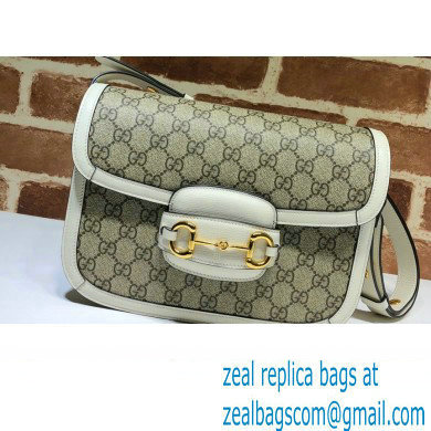 Gucci Horsebit 1955 Small Shoulder Bag 602204 GG Supreme Canvas White 2021