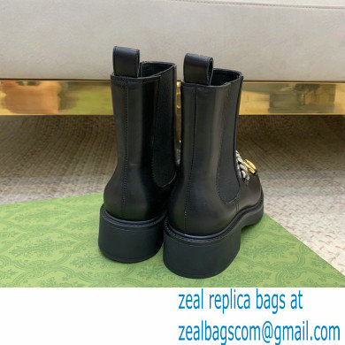 Gucci Horsebit Chelsea Boots Black with Chain 670393 2021