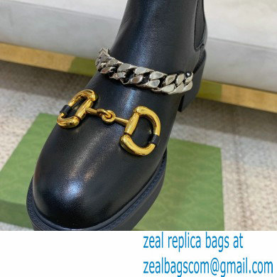 Gucci Horsebit High Boots Black with Chain 2021
