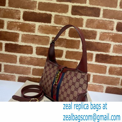 Gucci Jackie 1961 Small Hobo Bag 636706 GG Canvas Burgundy 2021