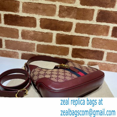 Gucci Jackie 1961 Small Hobo Bag 636706 GG Canvas Burgundy 2021