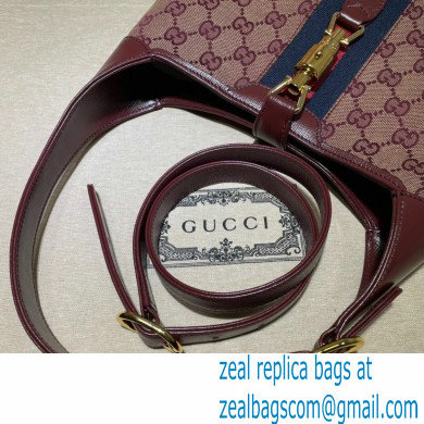 Gucci Jackie 1961 Small Hobo Bag 636706 GG Canvas Burgundy 2021