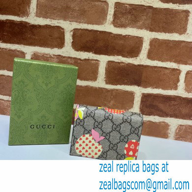 Gucci Les Pommes Card Case Wallet 663922 Apple Print 2021 - Click Image to Close