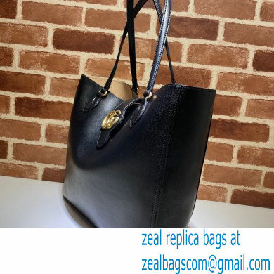 Gucci Medium Tote Bag with Double G 649577 Black 2021 - Click Image to Close