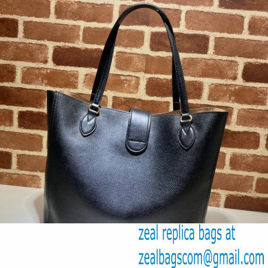 Gucci Medium Tote Bag with Double G 649577 Black 2021