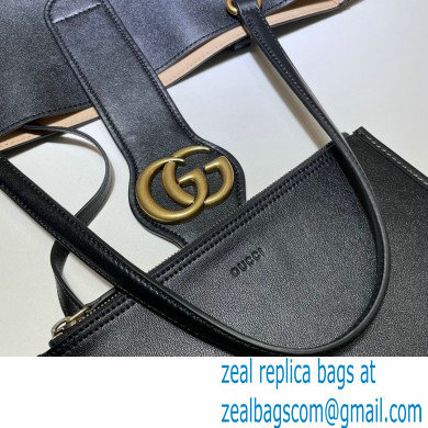 Gucci Medium Tote Bag with Double G 649577 Black 2021 - Click Image to Close