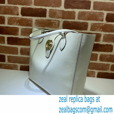 Gucci Medium Tote Bag with Double G 649577 White 2021