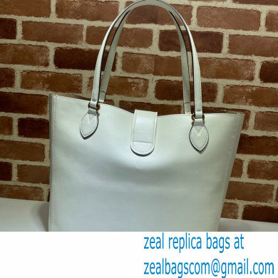 Gucci Medium Tote Bag with Double G 649577 White 2021