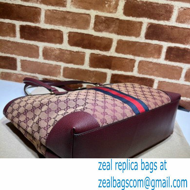 Gucci Ophidia GG Medium Tote Bag 631685 GG Canvas Burgundy 2021