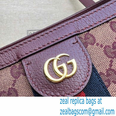 Gucci Ophidia GG Medium Tote Bag 631685 GG Canvas Burgundy 2021 - Click Image to Close