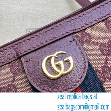 Gucci Ophidia GG Medium Tote Bag 631685 GG Canvas Burgundy 2021