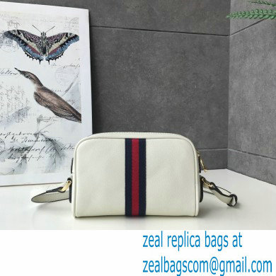 Gucci Ophidia GG Mini Bag with Web 517350 Leather White 2021