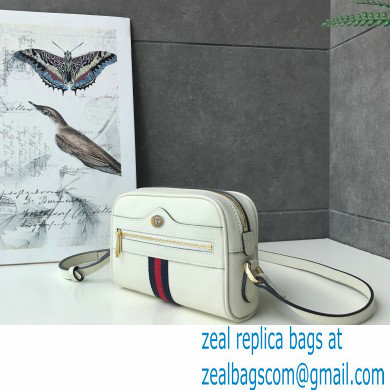 Gucci Ophidia GG Mini Bag with Web 517350 Leather White 2021