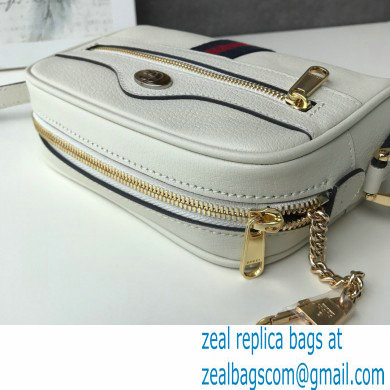 Gucci Ophidia GG Mini Bag with Web 517350 Leather White 2021