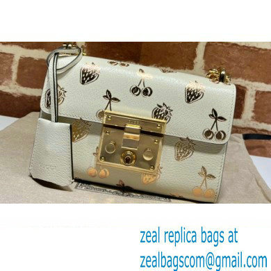 Gucci Padlock Small Berry Shoulder Bag 409487 Leather White 2021