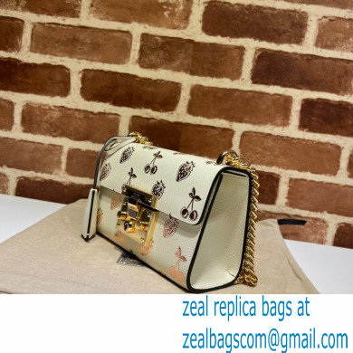 Gucci Padlock Small Berry Shoulder Bag 409487 Leather White 2021