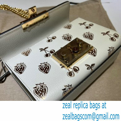 Gucci Padlock Small Berry Shoulder Bag 409487 Leather White 2021