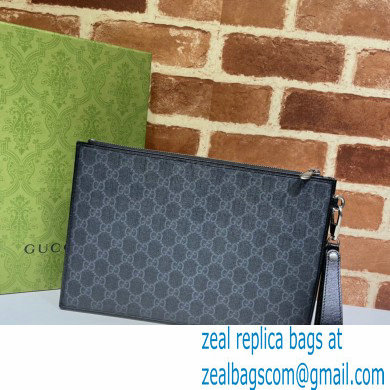 Gucci Pouch Clutch bag with Interlocking G 672953 Black 2021 - Click Image to Close