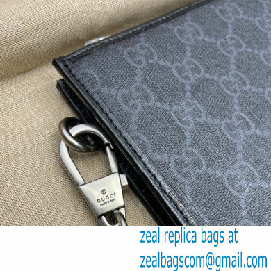 Gucci Pouch Clutch bag with Interlocking G 672953 Black 2021 - Click Image to Close