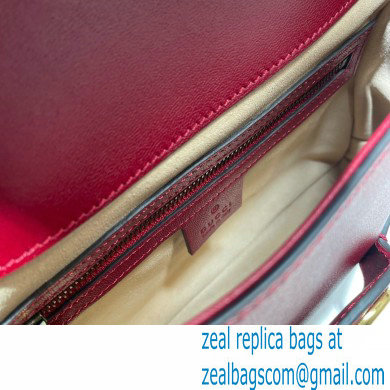 Gucci Small Messenger Bag with Double G 648934 Leather Red 2021