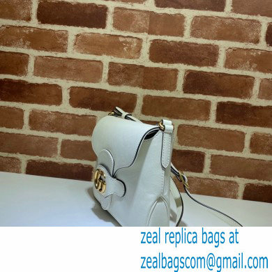 Gucci Small Messenger Bag with Double G 648934 Leather White 2021