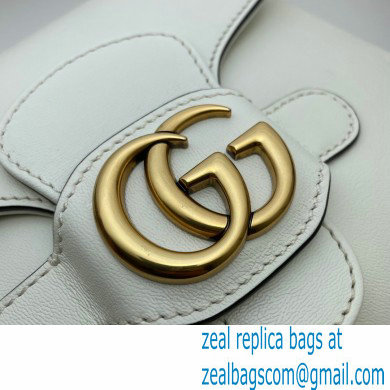Gucci Small Messenger Bag with Double G 648934 Leather White 2021