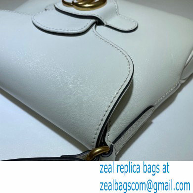 Gucci Small Messenger Bag with Double G 648934 Leather White 2021
