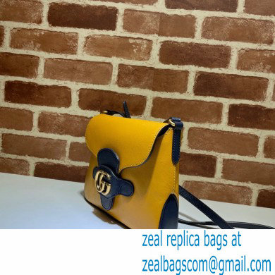 Gucci Small Messenger Bag with Double G 648934 Leather Yellow/Black 2021
