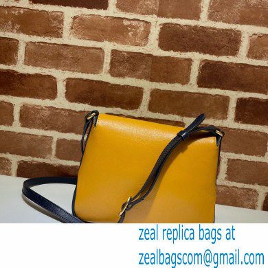 Gucci Small Messenger Bag with Double G 648934 Leather Yellow/Black 2021